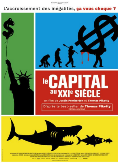 affiche du film Le Capital du 21ème siècle, adapté du livre de l'économiste prix Nobel d''Economie Thomas Piketty