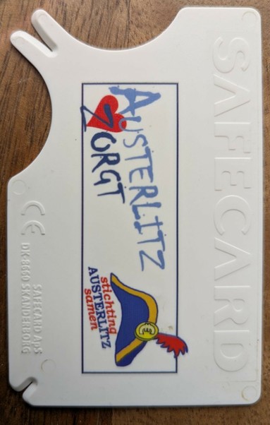 The other side of the plastic card shown in the previous photo.