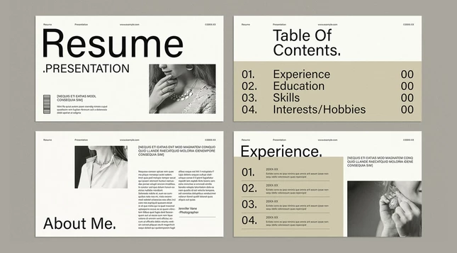 Resume Presentation Template by E-Type for Adobe InDesign