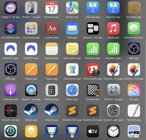 Mac program icons with duplicates after update