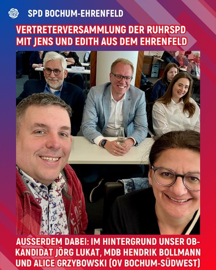 Sharepic der SPD Bochum-Ehrenfeld zur Vertreterversammlung der RuhrSPD