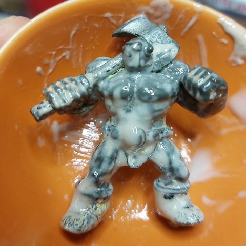Thrud the barbarian who looks like I've been very happy to see him. VERY happy