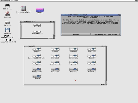 Finishing the Amiga OS 3.2.3 installation
