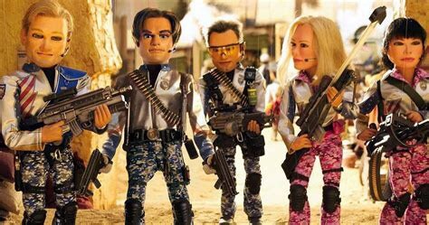 Team America. Characters from the 2004 USA film standing in a doorway cosplaying ‘World Police’.

source https://www.imdb.com/title/tt0372588/?ref_=tturv_ov