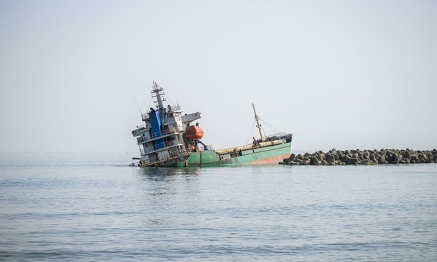 Un barco encallado (Getty Images)