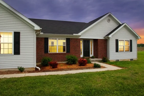 profitable return on investment real estate photo of a home at sunset