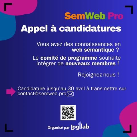 Appel à candidatures pour participer au comité de programme de SemWeb.pro ! Rejoingnez-nous !
