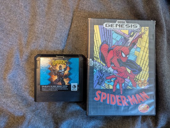 Spiderman and Turrican for the Sega Genesis