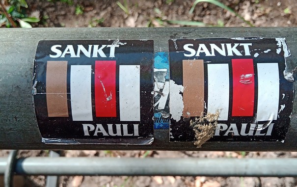 The Black Flag logo, but with St. Pauli colors, and the text SANKT PAULI
