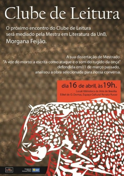 📙 *Clube de Leitura* sobre *O som do rugido da onça*

Morgana Feijão é autora de dissertação de mestrado sobre o livro vencedor do Jabuti 2022, da autora Micheliny Verunschk. A participação no encontro é livre e gratuita.

🗓️ Quarta-feira, 16 de abril, 19h00
📍 Biblioteca do Espaço Cultural Renato Russo, SQS 308/508, Asa Sul, #Brasília, DF, Brasil
