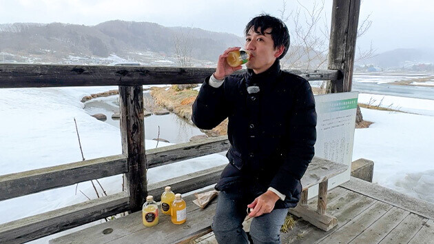 山岡アナ りんごジュース飲み比べ｜テイクアウトグルメの旅 飯綱町篇 その２（2025年4月13日）