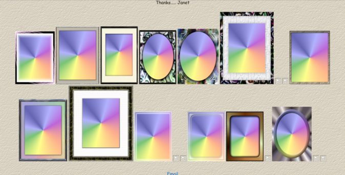 A screenshot where you can better see each frame and its (always similar) gradient. It both feels very 90s and also very post-internet/post-irony very hip graphic design.