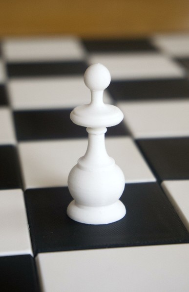 3d printed white pawn