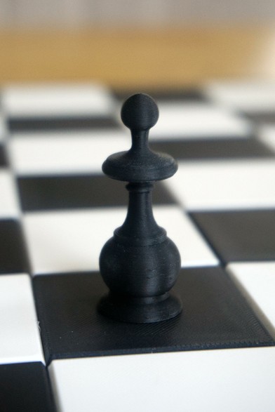 3d printed black pawn