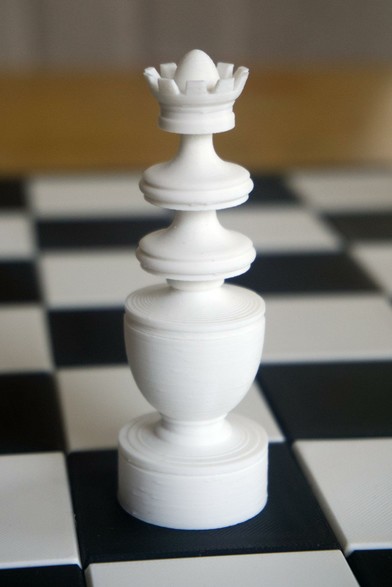 3d printed white queen