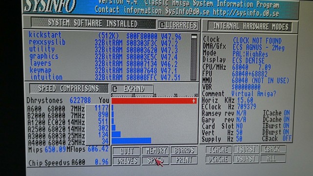#Sysinfo tool showing the power of #Emu68k bare metal emulation