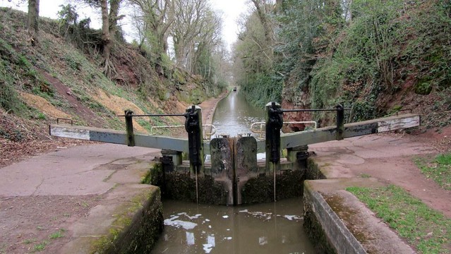 A photo titled "Tyrley Bottom Lock on the Shropshire Union Canal", taken near Tyrley Lock 5, Tyrley Bottom Lock by David Jones on Flickr.