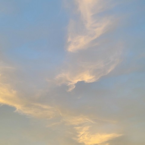 Aufsteigende zarte Wolken