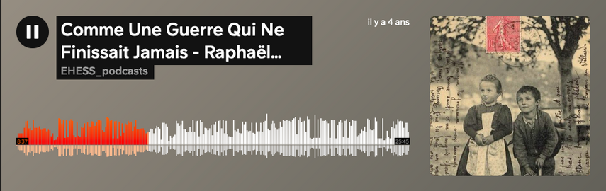 Page de présentation du podcast "Comme une guerre qui ne finissait jamais"
