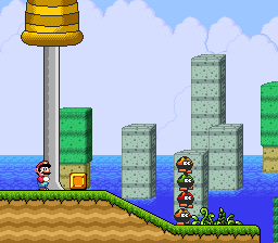 A stack of Biddybuds in a Mario game mod