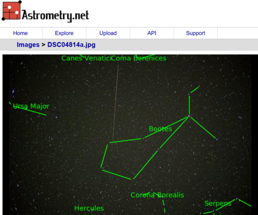Here's the cheat sheet, after the image has been matched to known stars...called astrometry.