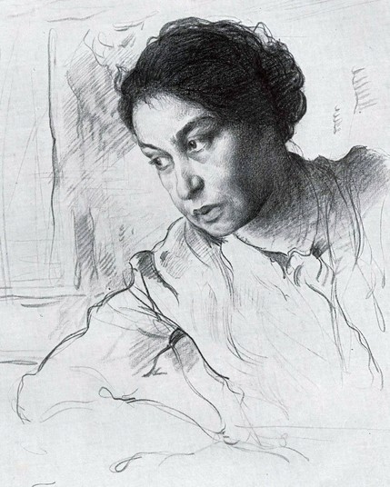 Angelica Balabanoff, 1920 gezeichnet von Isaak Brodsky; wikimedia