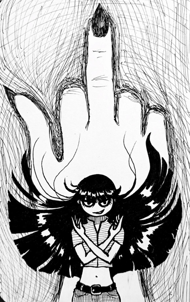 ilustración a tinta y papel del personaje Nico Robin del anime y manga One Piece