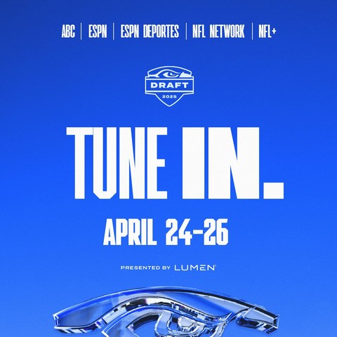 Tune in to the 2025 NFL Draft - April 24-26. ABC, ESPN, ESPN Deportes, NFL Network, NFL+