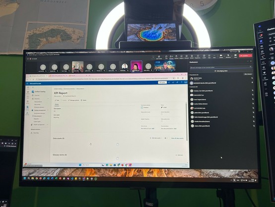 Photo of my computer screen showing the demo of Marthe with Purview in action.