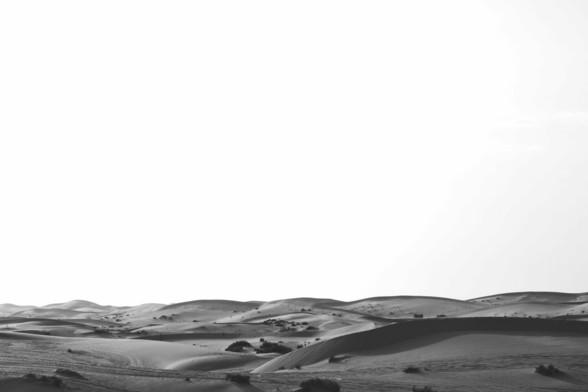 View on the desert and overblown sky