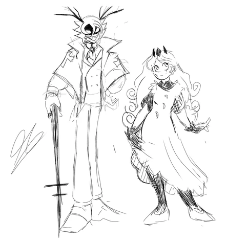 Alastor and Charlie standing in The flor