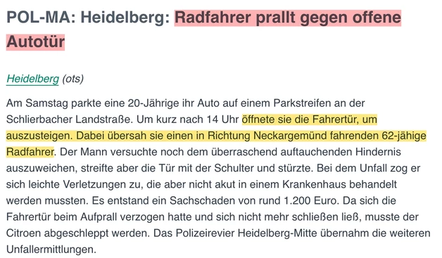 screenshot der pressemeldung