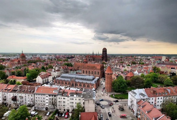 Blick über Danzig vom Turm der Katharinenkirche.