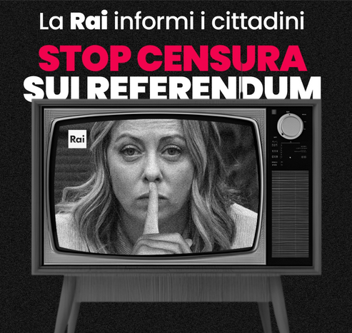 La Rai informi i cittadini. 
Stop censura sui Referendum.