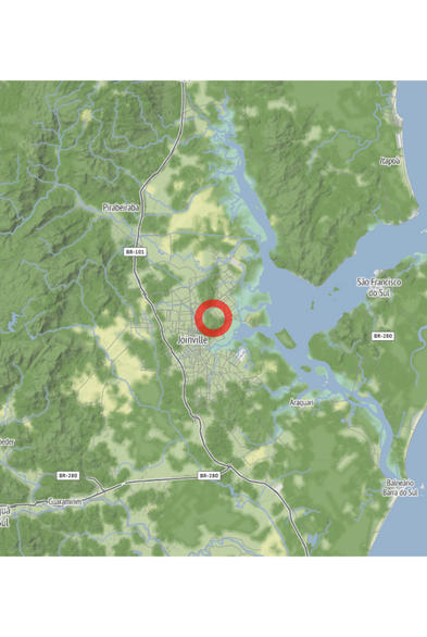 Map of the location of the observation: Santa Catarina, BR, (latitude: -26.28, longitude: -48.82).