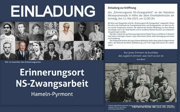 Collage Einladung Erinnerungsort Zwangsarbeit