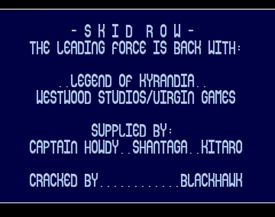 Screenshot of "Legend of Kyrandia, The - Book One" - Crack: Skid Row (SKR) - Published by Virgin on Commodore Amiga (1992)