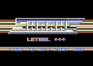 Screenshot of "Lethal" - Crack: Sharks - Trainer: +3 - Published by Alternative Software on Commodore 64 (1988)