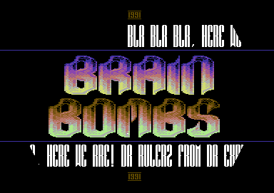 Screenshot of "Bouncing Heads" - Crack: Brain Bombs - Trainer: +5 - Published by Zeppelin Games on Commodore 64 (1991)