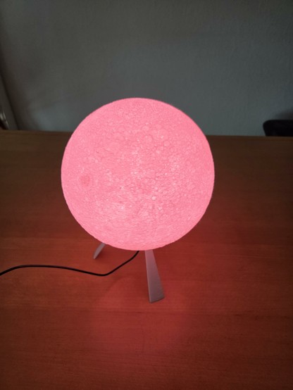The completed lamp, image is more red than it was in reality