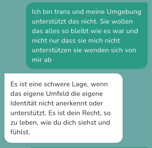 Auch Trans Lebensrealitäten sind bei der Entwicklung dieser App für uns wichtig gewesen