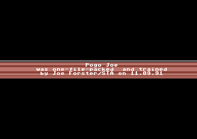 Screenshot of "Pogo Joe" - Crack: STA - Published by Screenplay on Commodore 64 (1984)