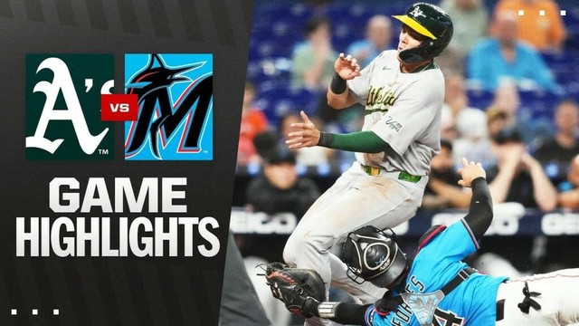 Aの対マーリンズゲームのハイライト（5/4/25）| MLBのハイライト