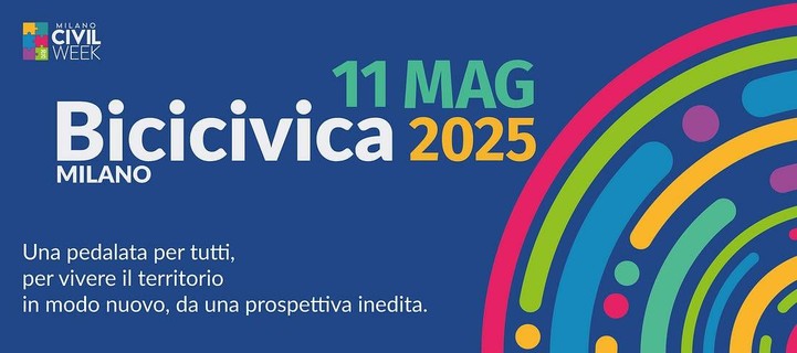 Illustrazione dell'evento.
Sfondo hli, testi vari:

11MAG Bicicivica 2025
Una pedalata per tutti, per vivere il territorio im modo nuovo, da una prospettiva inedita