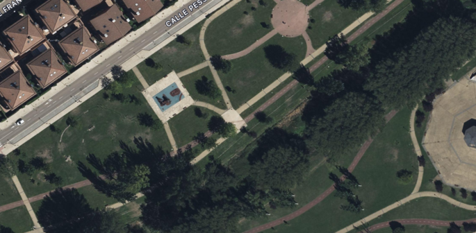 Foto satélite de la zona, donde se aprecia mejor los dos tramos que se han comentado en las fotos anteriores.