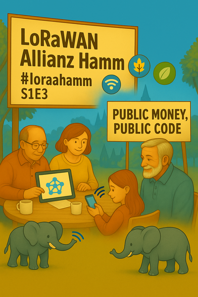 LoRaWAN zum anfassen. Eine Illustration für das dritte Bürger-Meeting im Mai 2025. 

\__
Made with <3 & prompt by c3hamm