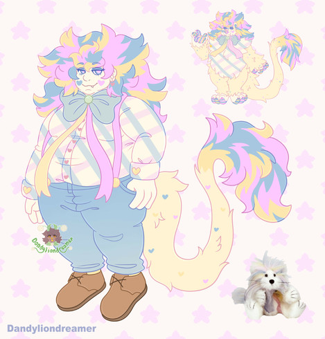 this is my oc majesty the lion based on a beanie baby with the exact same name

he is a plus sized character with a large mane of hair colored pink yellow and blue

he wears a blue pink and yellow bowties with a shirt that is striped with blue and pink and a yellow base, his pants are blue, his shoes are brown, and he has a long lion like tail that is colored like his hair

The Alt text is Done Now!

Extra Tags:
 #artistonbsky #artistsonbluesky #artshare #artsky #ocsk #ocart #promosky #promo #artmutuals #artmoots #moots #mutuals #artist #artwork #digitalart #digitaldrawing #digitalillustration #illustration #humanartist #humanmadeart #humanart #sfwart #sfw #smallartist #smallbusiness #queerartist #lgbtartist #clipstudiopaint #supportartists #noai #antiai