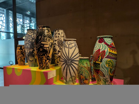 Several vases by  Hervé Di Rosa at Mucem in Marseille