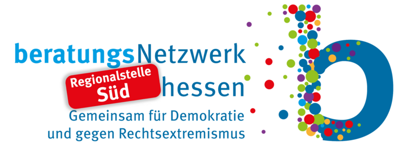 beratungsNetzwerk
hessen
Regionalstelle
Süd
Gemeinsam für Demokratie und gegen Rechtsextremismus

Und das Logo des Beratungsnetzwerks ein grünblaues b, das von bunten Punkten umspült wird.
