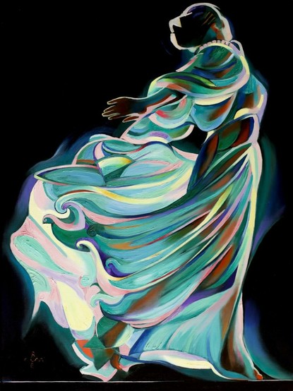Gjon Mili’s Inspirational Influence

This oil painting ‘Neo Deco – 07-05-25’ is an elaboration of a recent graphite pencil drawing ‘Neo Deco – 10-03-25’. Homage to Albanian photographer Gjon Mili. Last oil painting was from August 2024 so it was high time for a new one. In addition, I always have considered my drawings as prestudies for future oils to come. Now I come to think of it I have so many drawings that to my opinion are good enough to transfer to oil paint. If I only had enough time before time will catch up with me. Maybe I should paint more this year. Perhaps some outdoor sketching. Well, I don’t know really. The artistic wind may carry me to unknown destinations.

6 Main Colors

Anyway, using your own drawing as reference is always a comforting thing. The composition is something to simply take over and then …? Sheer copying is out of the question. Therefor, the most natural inclination is to delve right into the realm of colors. There is true value added! And so I did but I have to confess something. Oh Lord, forgive me for I have sinned. Against the magic rule of max 5 colors according to Raphael’s law. In fact, I used them all (6) in this painting. Hence, it took me quite some time to complete this one. Once you set forth to use a complex color palette you know troubles are bound.

Backlighted

Initially I was in awe with the sheer beauty of the dress. Especially the backlight that turned the scenery into a spectacular tonal vision.